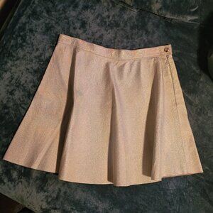 American Apparel  Vintage Silver Holographic LEATHER skirt Made in USA